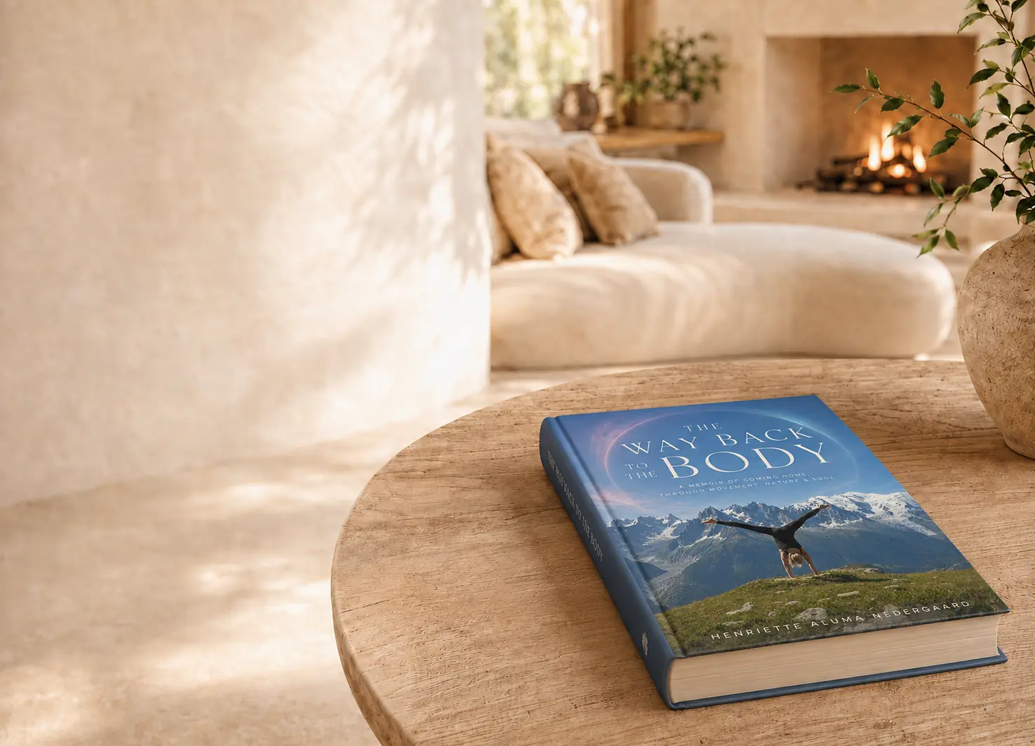 The Way Back to the Body book resting on a wooden table in a sunlit room